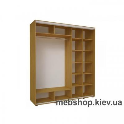 Шкаф-купе Эконом №11 (пескоструй вставки ДСП, глубина 600 мм)