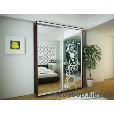 Купить Шкаф-купе Эконом №12 (зеркало и пескоструй, глубина 600 мм). Фото