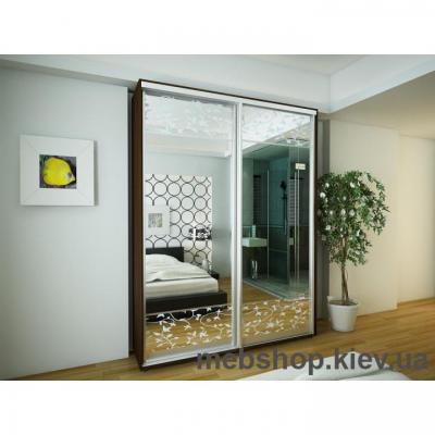 Купить Шкаф-купе Эконом №12 (зеркало вставки пескоструй, глубина 600 мм). Фото