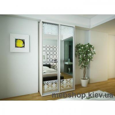 Купить Шкаф-купе Ника №11 (двери зеркало вставки пескоструй, глубина 600 мм). Фото