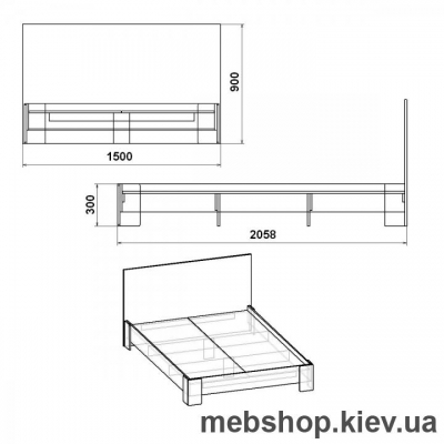 Кровать-150 МДФ Компанит