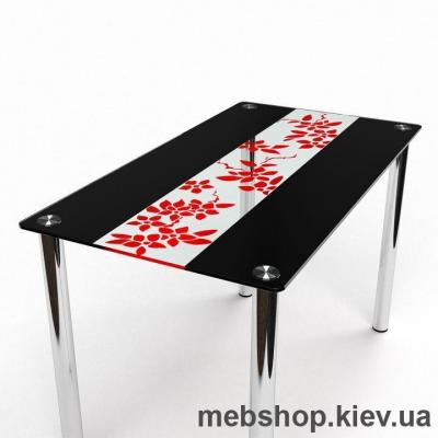 Обеденный стол Цветы рая красно-черный