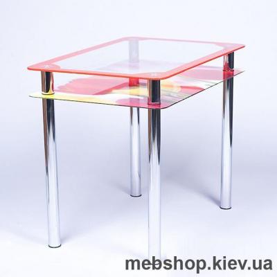 Обеденный стол стеклянный ESCADO S5 нанесение рисунка, узора, фотопечати или заливка цветом столешницы и полки