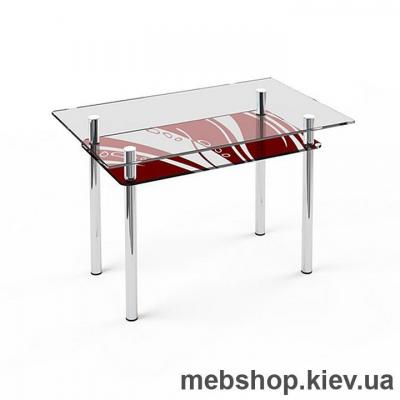 Обеденный стол стеклянный ESCADO S6 верх прозрачный; низ нанесение рисунка, узора, фотопечати или заливка цветом