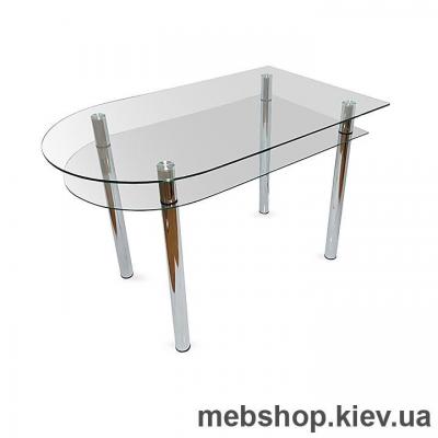 Обеденный стол стеклянный ESCADO A6 верх прозрачный; низ нанесение рисунка, узора, фотопечати или заливка цветом