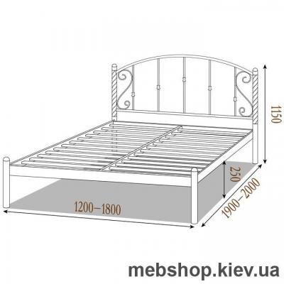 Кровать металлическая Шарлотта цвет бордо; металлик; палитра "Bella Letto" (Металл-Дизайн)