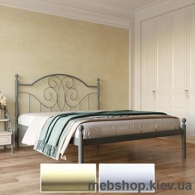 Купить Кровать металлическая Офелия цвет бежевый; белый бархат (Металл-Дизайн). Фото
