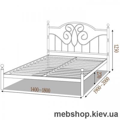 Кровать металлическая Офелия цвет бежевый; белый бархат (Металл-Дизайн)