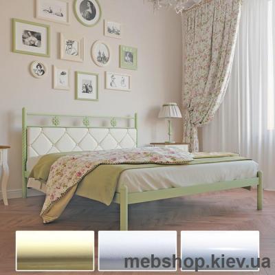 Купить Кровать металлическая Белла цвет бежевый; белый бархат; белый (Металл-Дизайн). Фото