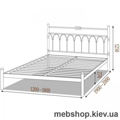 Кровать металлическая Тиффани цвет бежевый; белый бархат (Металл-Дизайн)