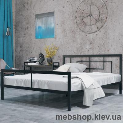 Кровать ЛОФТ металлическая Квадро цвет черный бархат (Металл-Дизайн)