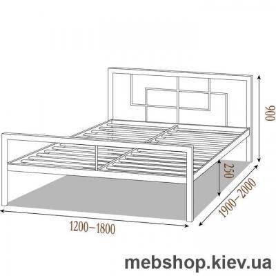 Кровать ЛОФТ металлическая Квадро цвет белый бархат (Металл-Дизайн)