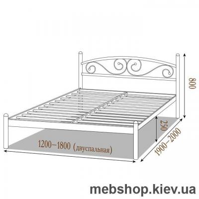 Кровать металлическая Вероника цвет черный бархат; черный (Металл-Дизайн)