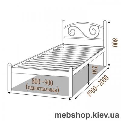 Кровать металлическая Вероника цвет золото; палитра "Структура" (Металл-Дизайн)