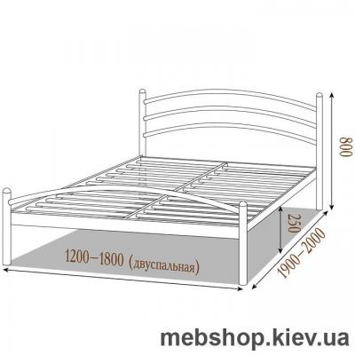Кровать металлическая Маргарита цвет золото; палитра "Структура" (Металл-Дизайн)