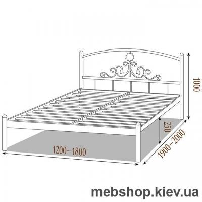 Кровать металлическая Кассандра цвет бежевый; белый бархат (Металл-Дизайн)
