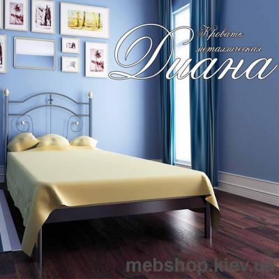 Кровать металлическая Диана мини цвет бежевый; белый бархат (Металл-Дизайн)