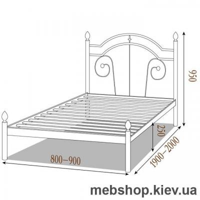 Кровать металлическая Диана мини цвет бордо; металлик; палитра "Bella Letto" (Металл-Дизайн)
