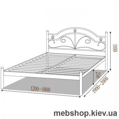 Кровать металлическая Диана цвет бордо; металлик; палитра "Bella Letto" (Металл-Дизайн)