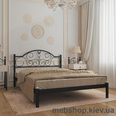 Кровать металлическая Анжелика цвет бежевый; белый бархат (Металл-Дизайн)
