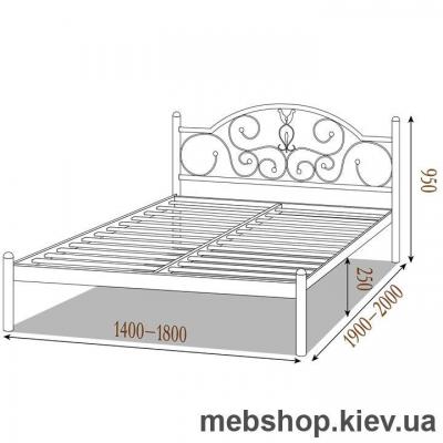 Кровать металлическая Анжелика цвет бежевый; белый бархат (Металл-Дизайн)