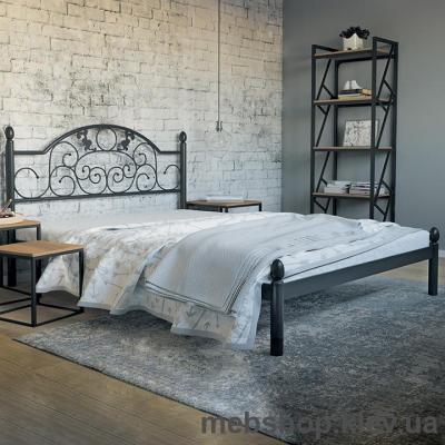 Кровать металлическая Франческа цвет черный бархат; черный (Металл-Дизайн)