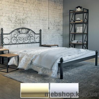Купить Кровать металлическая Франческа цвет бежевый; белый бархат (Металл-Дизайн). Фото