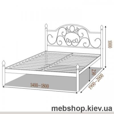Кровать металлическая Франческа цвет бежевый; белый бархат (Металл-Дизайн)