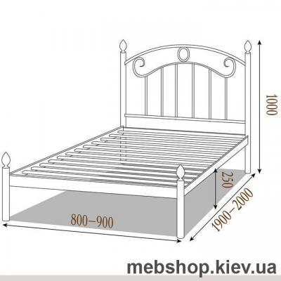 Кровать металлическая Монро мини цвет бордо; металлик; палитра "Bella Letto" (Металл-Дизайн)