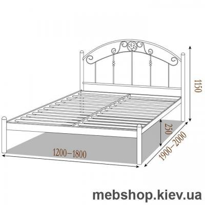 Кровать металлическая Монро цвет бежевый; белый бархат (Металл-Дизайн)