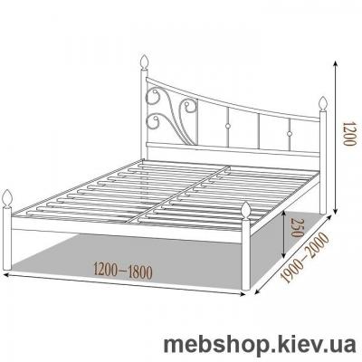 Кровать металлическая Калипсо цвет бордо; металлик; палитра "Bella Letto" (Металл-Дизайн)