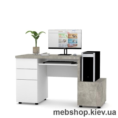Купить Компьютерный стол FLASHNIKA Мокос-10 (Бетон/Нимфея Альба). Фото