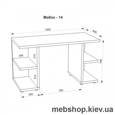 Компьютерный стол FLASHNIKA Мокос-14 (Бетон/Нимфея Альба)