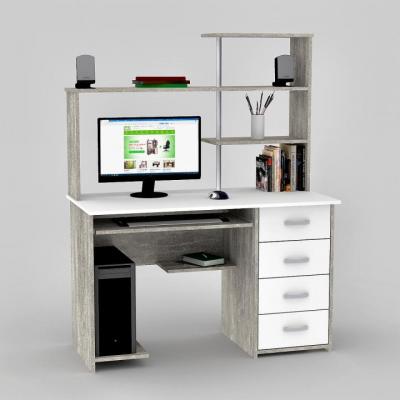 Купить Компьютерный стол - LED 33 (Нимфея Альба/Бетон). Фото