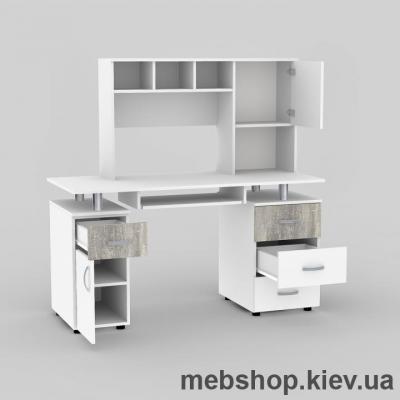 Компьютерный стол - LED 43 (Нимфея Альба/Бетон)