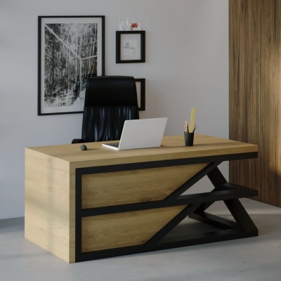 Купить Компьютерный стол SW113 Небраска (Skandi Wood) шпон ясень. Фото