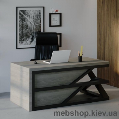 Купить Компьютерный стол SW113 Небраска (Skandi Wood) шпон дуб. Фото