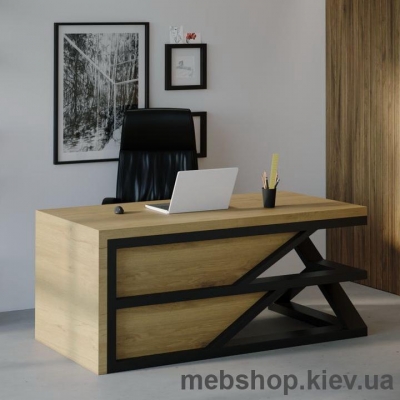 Компьютерный стол SW113 Небраска (Skandi Wood) шпон дуб