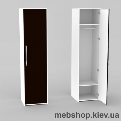 Комплект шкаф распашной платяной + шкаф с полками МДФ (Нимфея Альба, шоколад глянец) №36