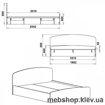 Кровать Нежность-160 МДФ Компанит