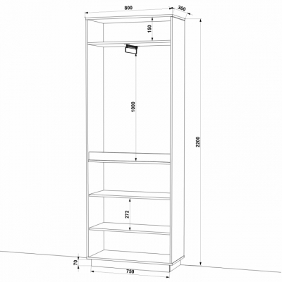 Шкаф распашной HOLD №8 (FLASHNIKA)