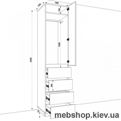 Шкаф распашной HOLD №30 (FLASHNIKA)