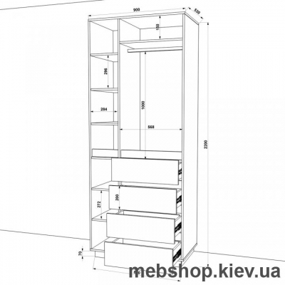 Шкаф распашной HOLD №40 (FLASHNIKA)