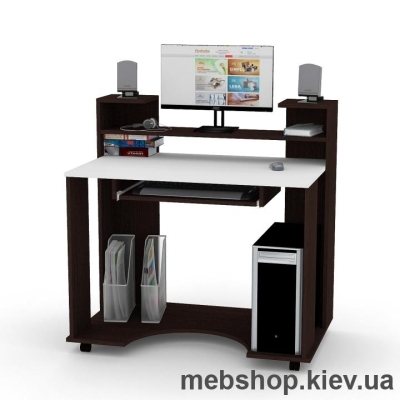 Купить Компьютерный стол - Флеш 30 (Дуб Венге/Нимфея Альба) №853. Фото