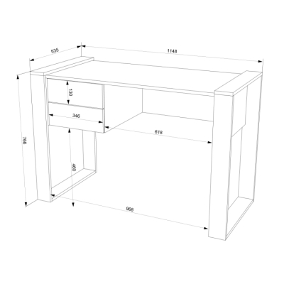 Комп'ютерний стіл FLASHNIKA LEGA 35 (1148мм x 535мм x 766мм)