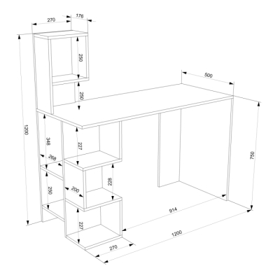 Комп'ютерний стіл FLASHNIKA LEGA 33 (1200мм x 500мм x 1200мм)