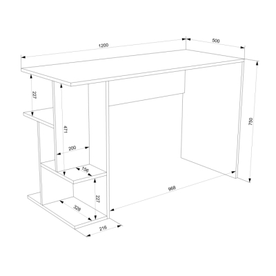 Комп'ютерний стіл FLASHNIKA LEGA 28 (1200мм x 500мм x 750мм)