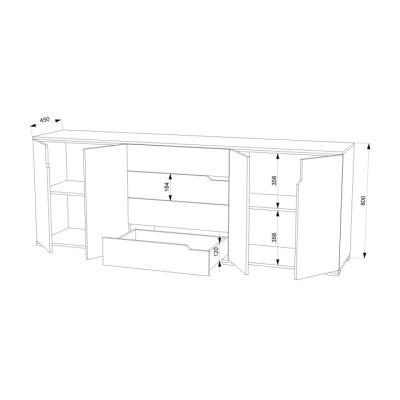 Комод FLASHNIKA 30 (ДСП) (1800мм x 450мм x 800мм)