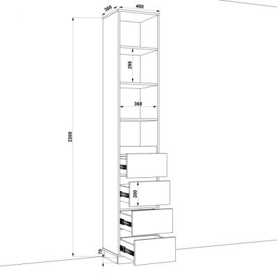 Шафа розпашна FLASHNIKA HOLD №5 (400мм x 380мм x 2200мм)