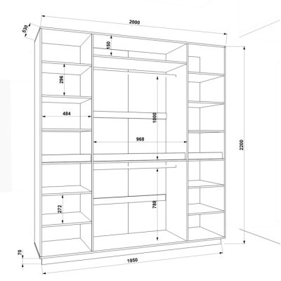 Шафа розпашна FLASHNIKA HOLD №45 (2000мм x 550мм x 2200мм)